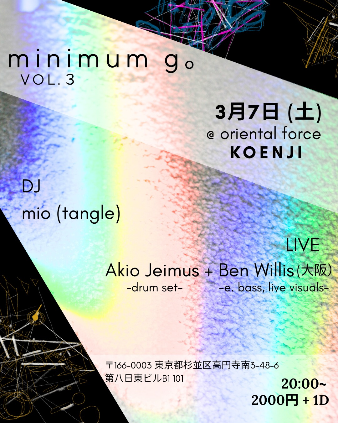 「minimum g。Vol.3」Presented by Akio Jeimus